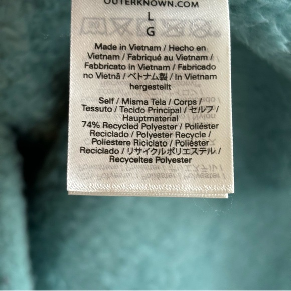 Outerknown Skyline Fleece Sherpa Jacket Blue Turquoise Shacket Shirt Mens Large - Picture 4 of 12